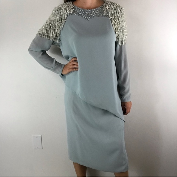 VINTAGE 60’s 70’s Bead Embellished Evening Formal Cocktail Party Top Skirt Set - Picture 7 of 16